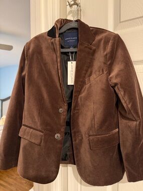 Janie and Jack Chocolate Brown Velvet Blazer